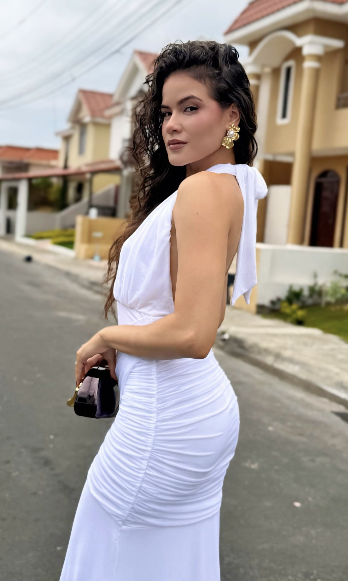 Vestido Halter Envolvente Blanco