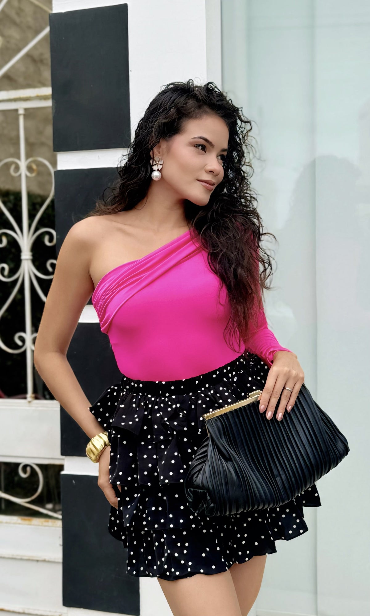 Body Un Hombro Fucsia
