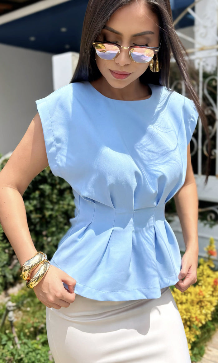 Blusa Pinzas Peplum 