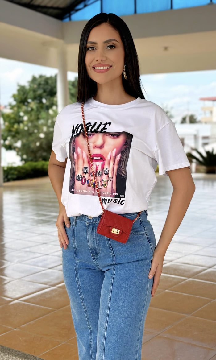 Camiseta Estampado Revista 