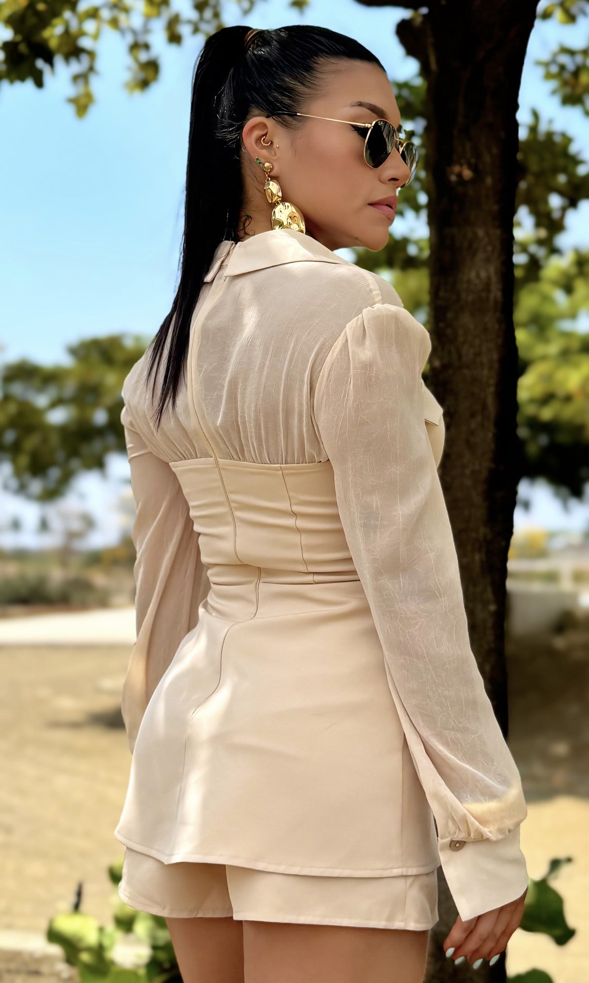Conjunto Corsé Short Beige