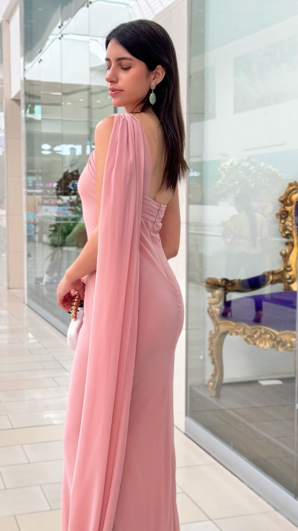 Vestido Fiesta Un Hombro