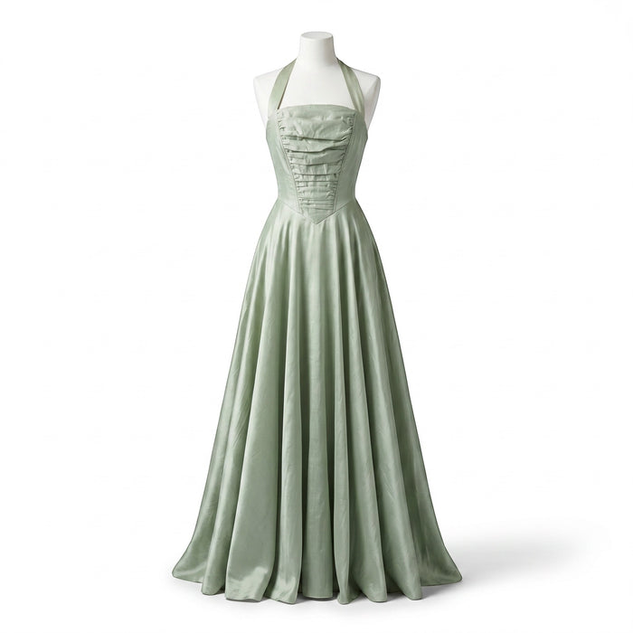 Vestido Halter Verde Salvia