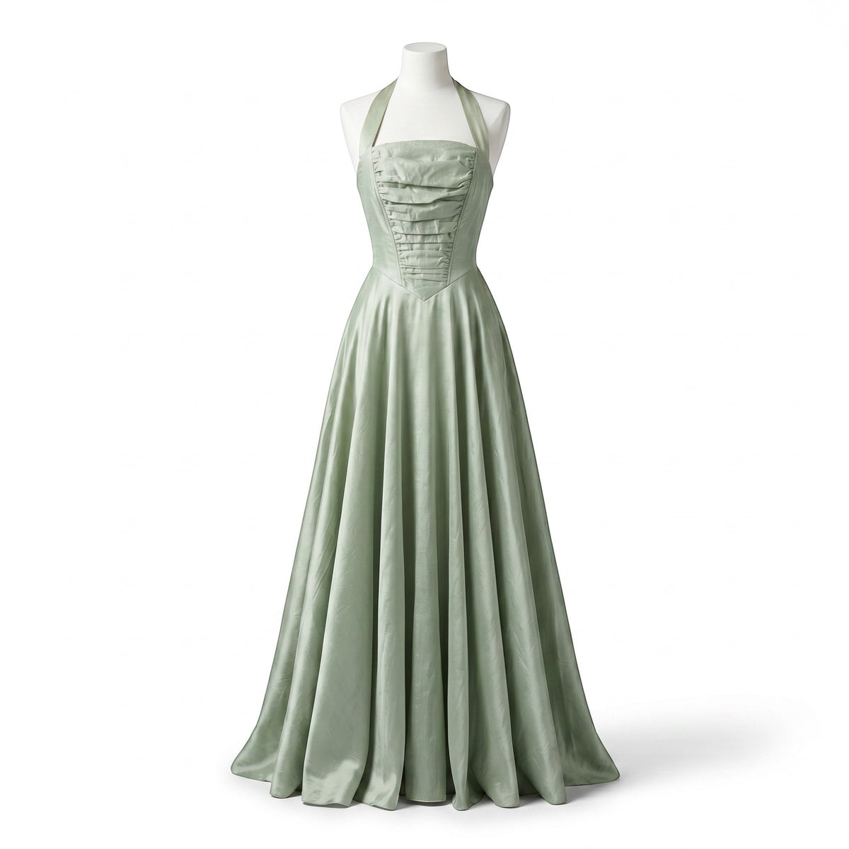 Vestido Halter Verde Salvia