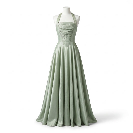 Vestido Halter Verde Salvia