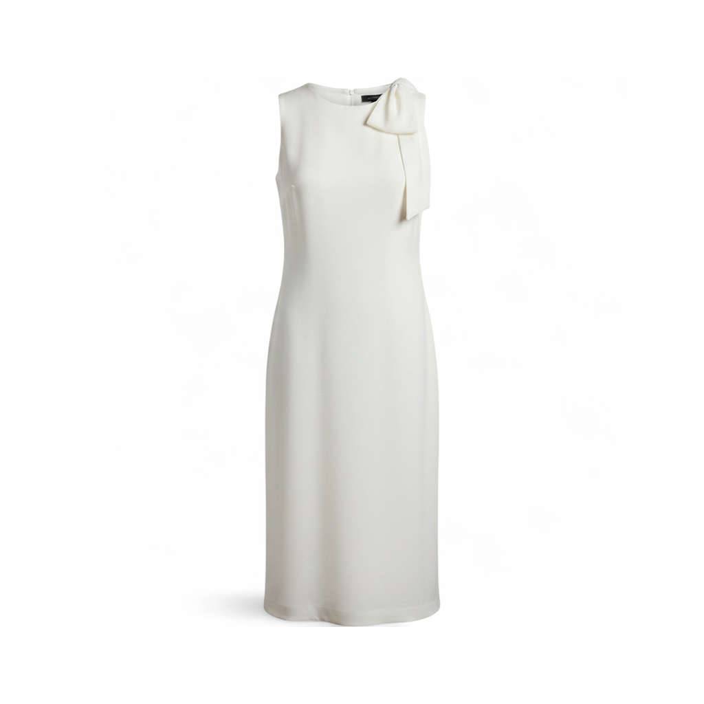 Vestido Midi con Lazo al Hombro :: Blanco