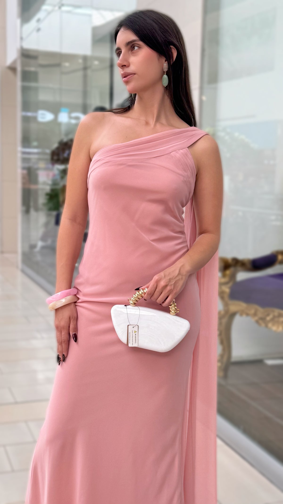Vestido Fiesta Un Hombro