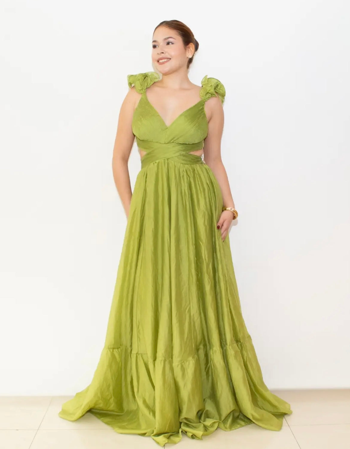 Vestido Gala Verde Lima