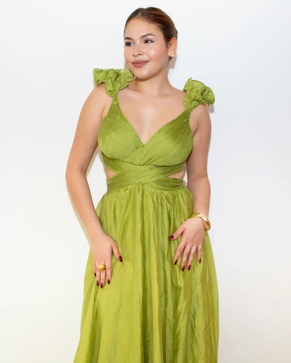 Vestido Gala Verde Lima