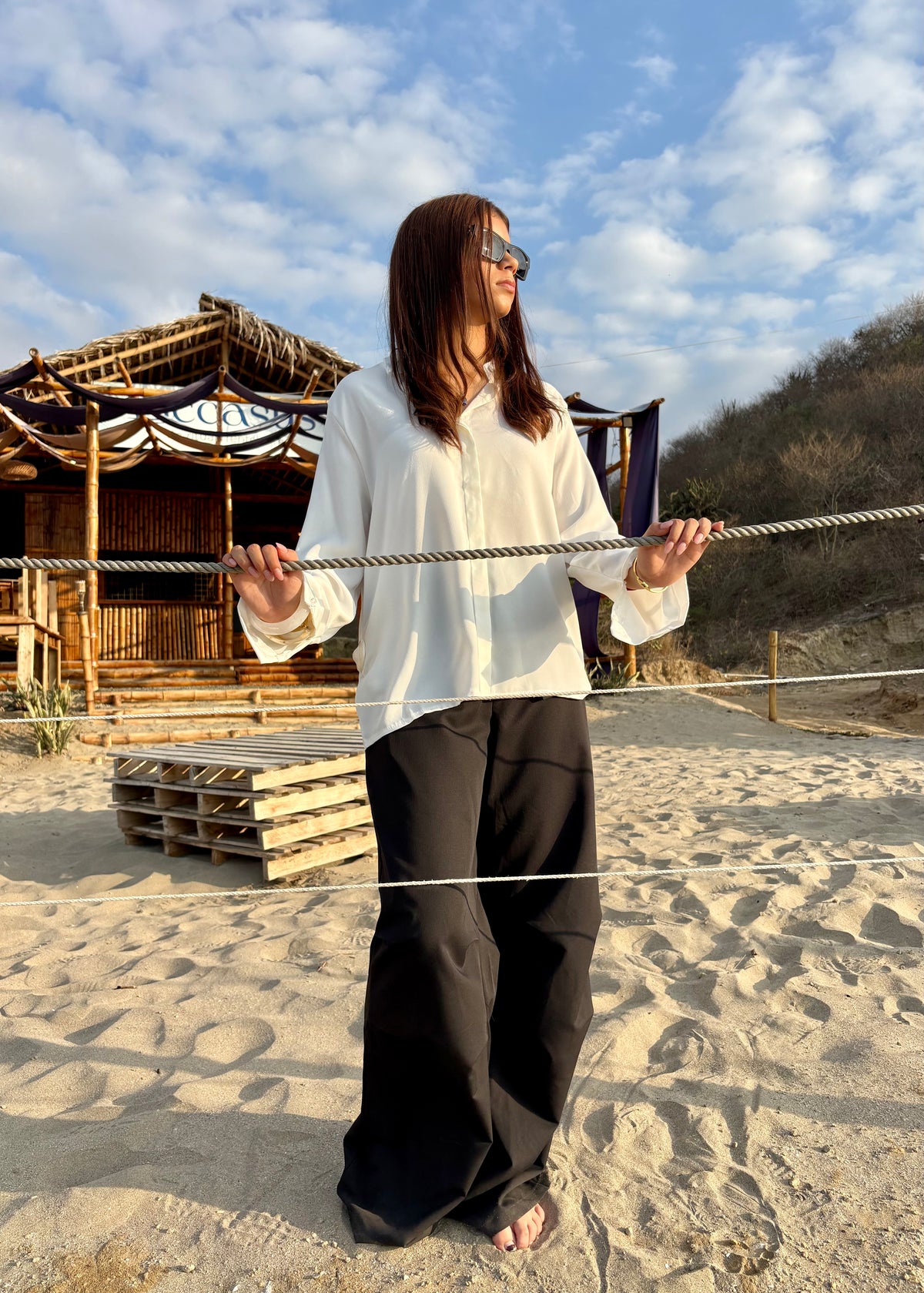 Blusa Camisera Oversize Puño Ancho