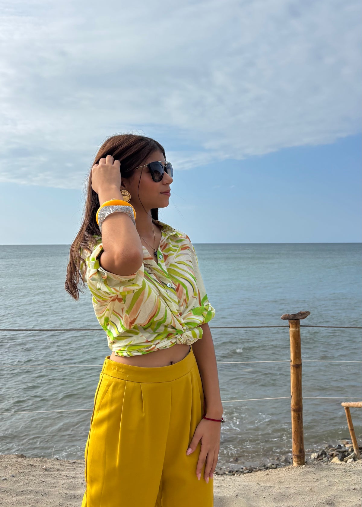 Blusa Oversized Hojas Tropicales