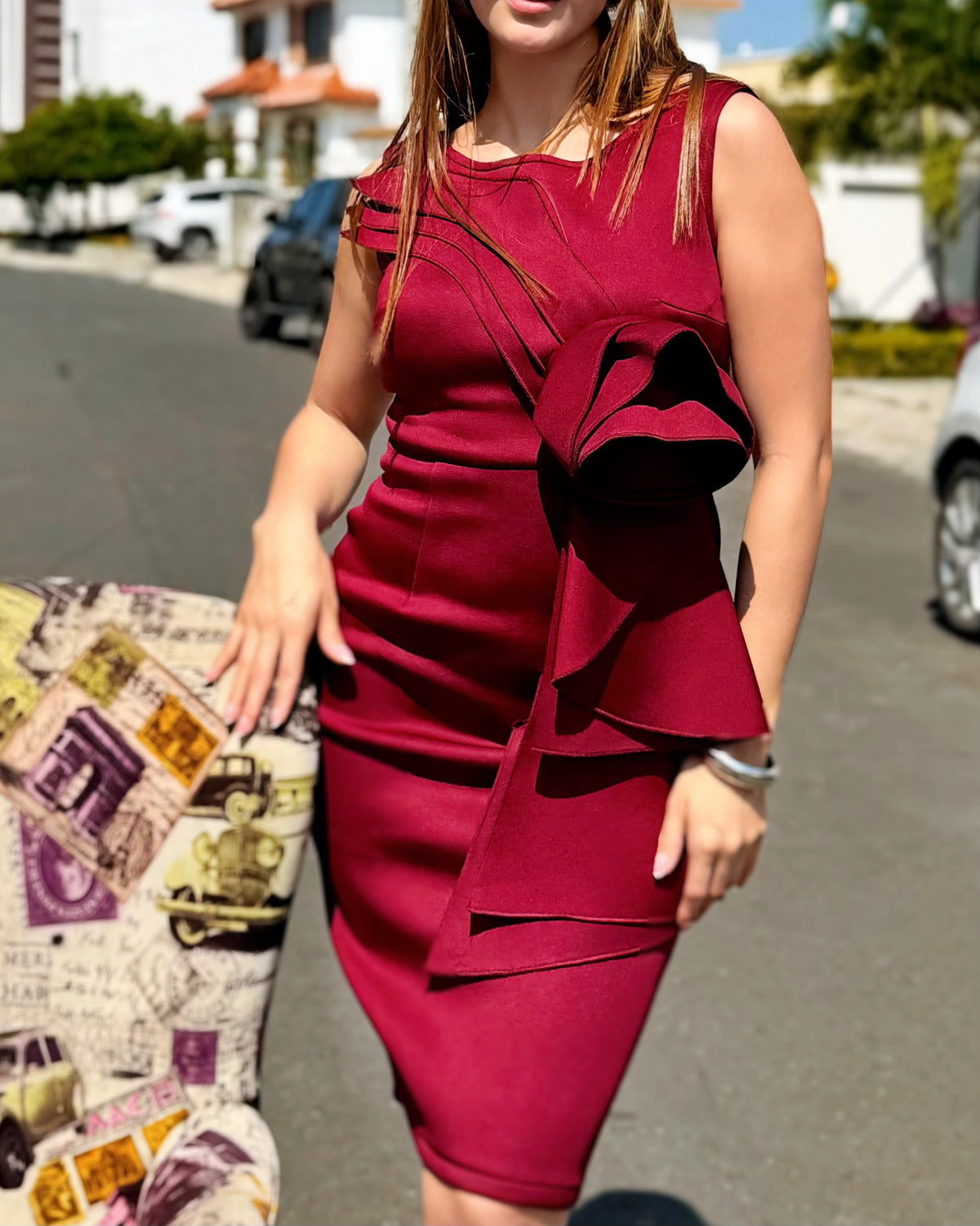 Vestido Midi Volante Cascada