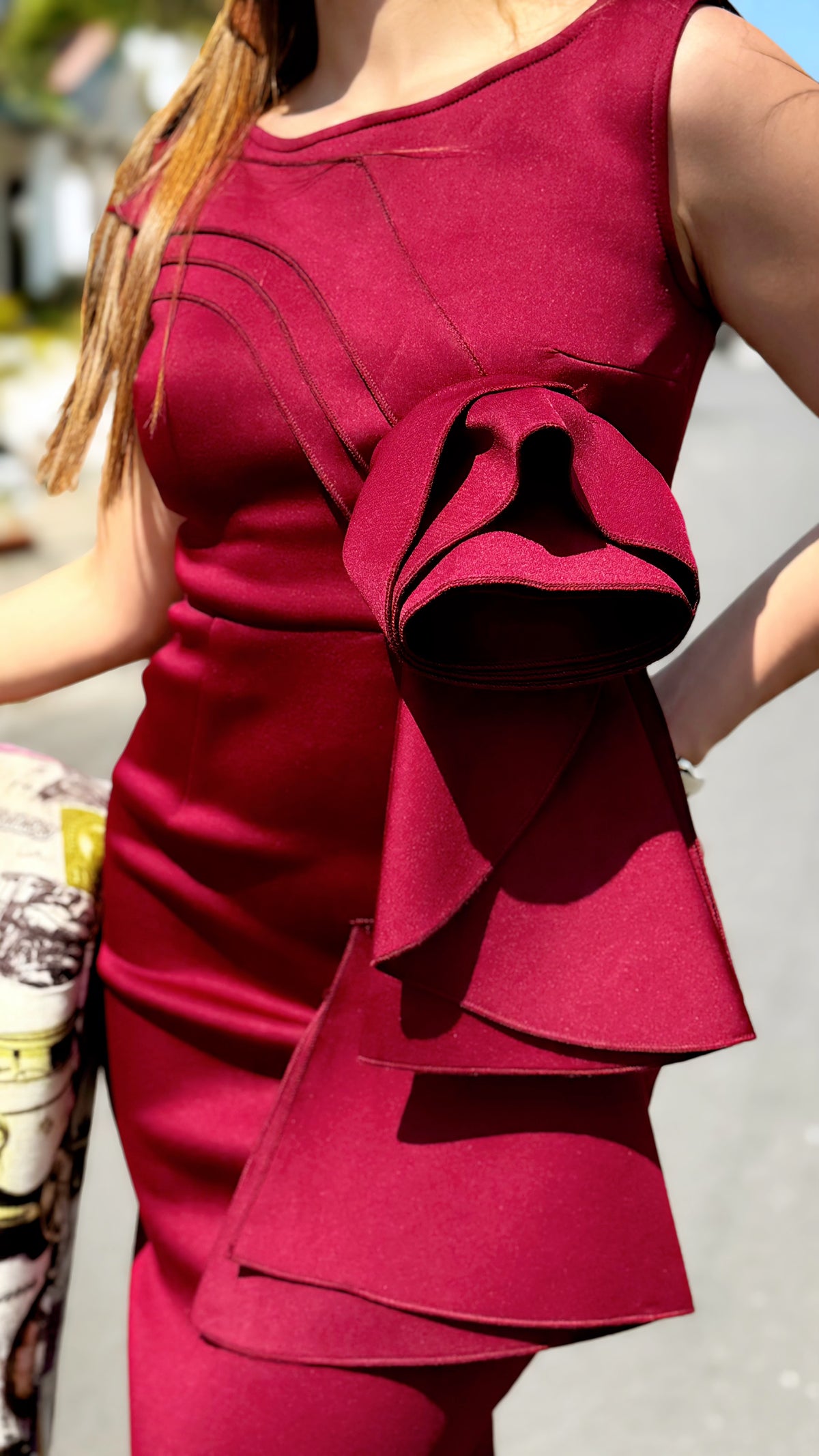 Vestido Midi Volante Cascada