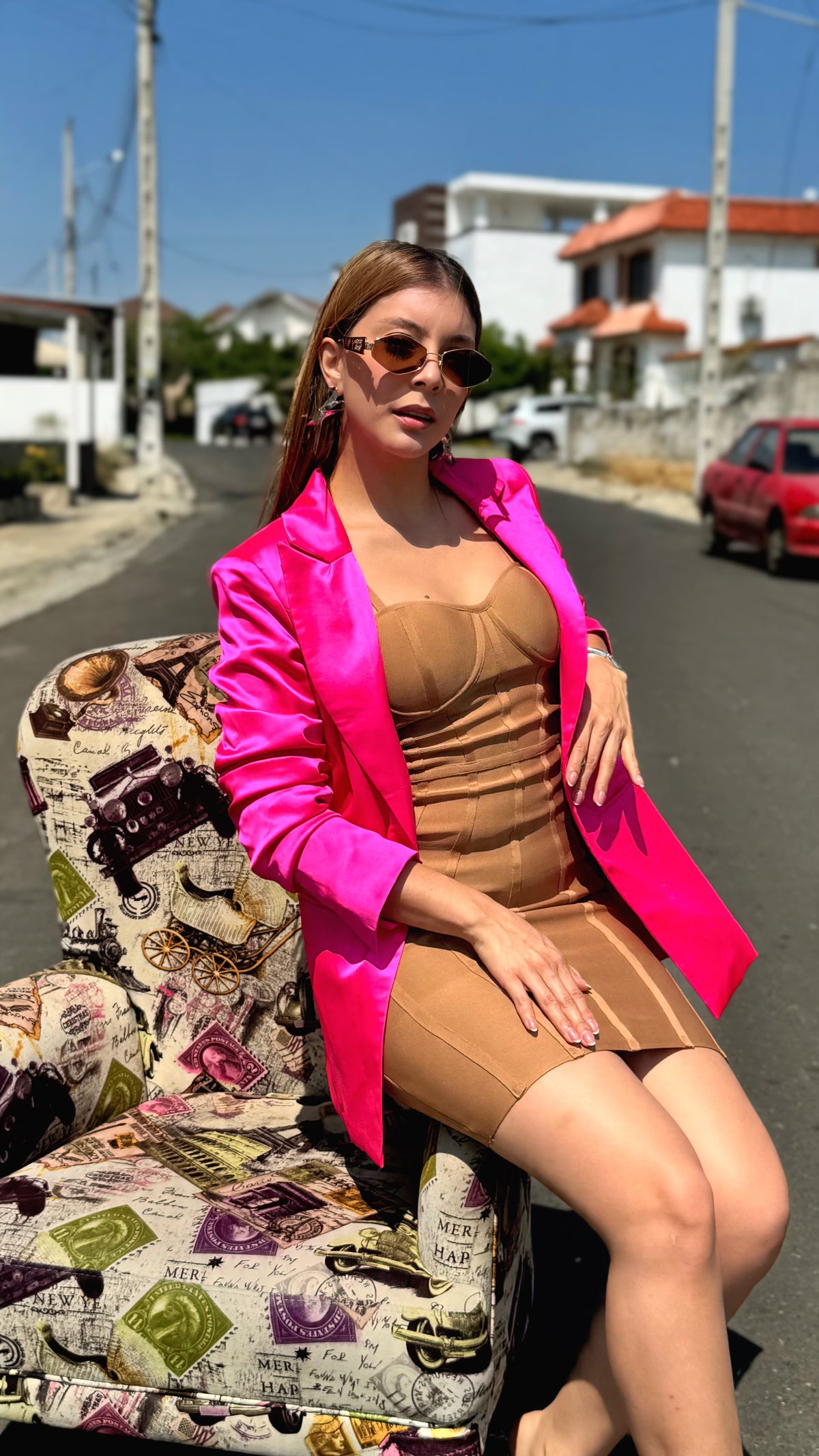 Blazer Fucsia Solapa de Pico