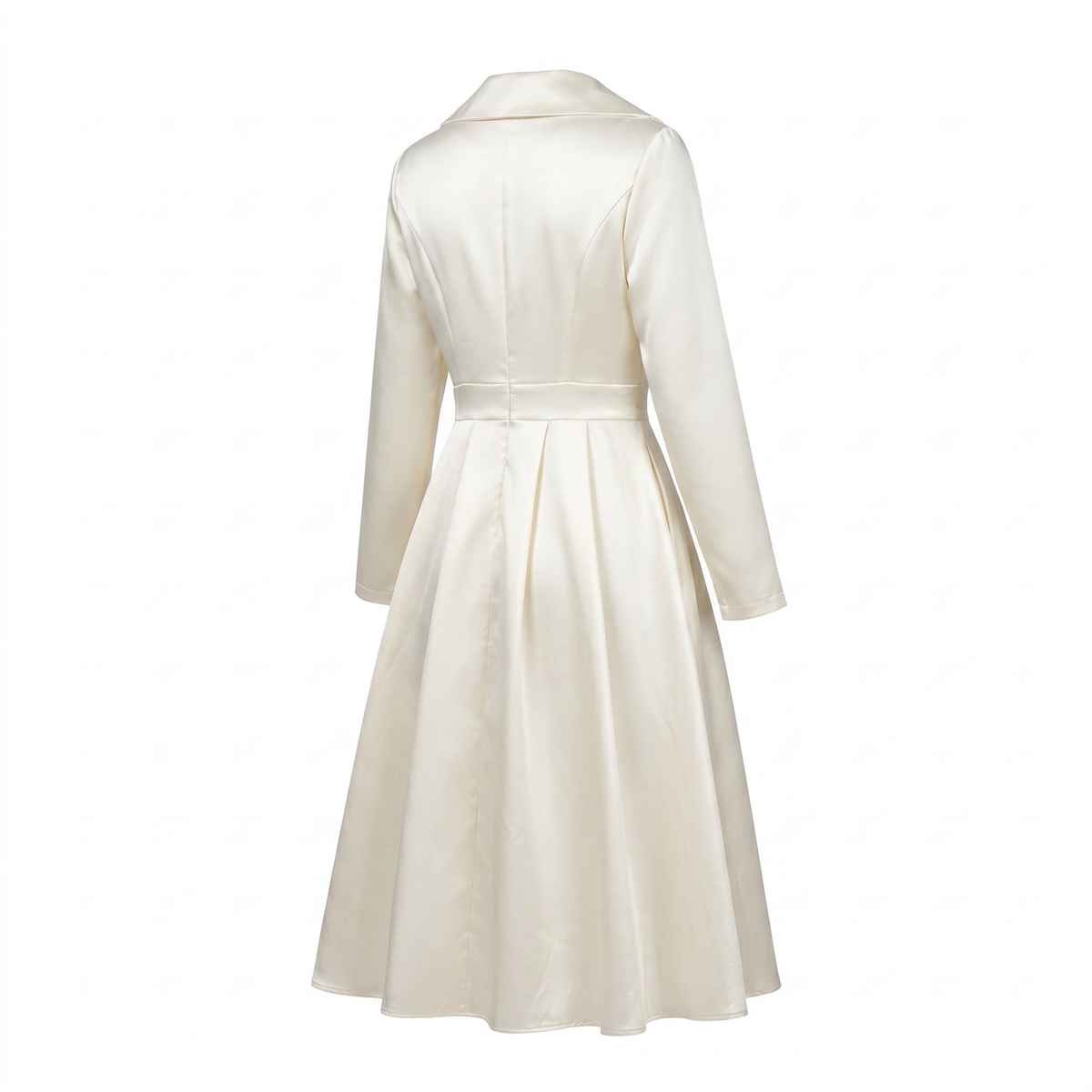 Vestido Midi Saten Marfil :: Marfil