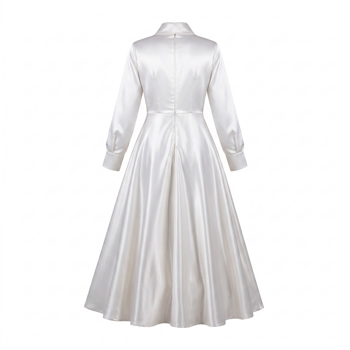 Vestido Maxi Saten Botones :: Blanco