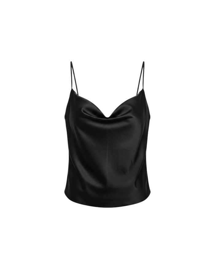 Top Drapeado de Tirantes Negro