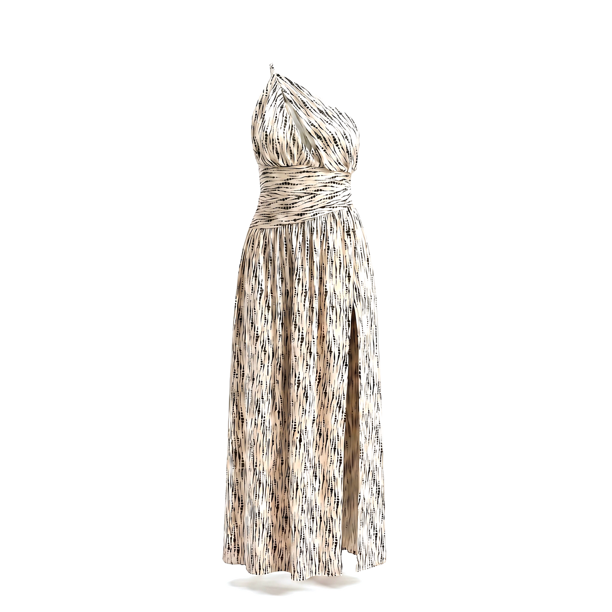 Vestido Maxi Estampado Un Hombro