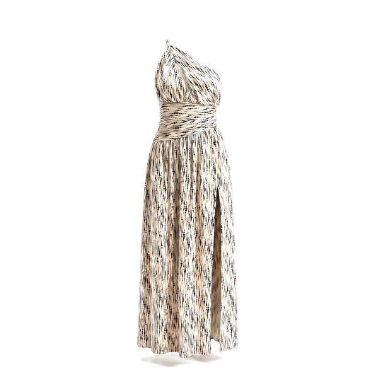 Vestido Maxi Estampado Un Hombro