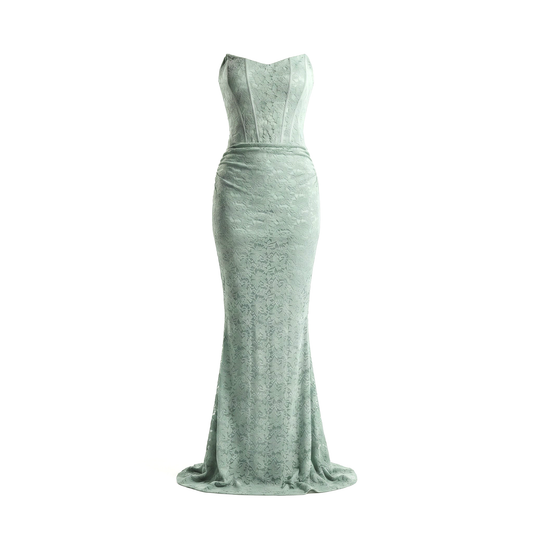 Vestido Largo Verde Salvia