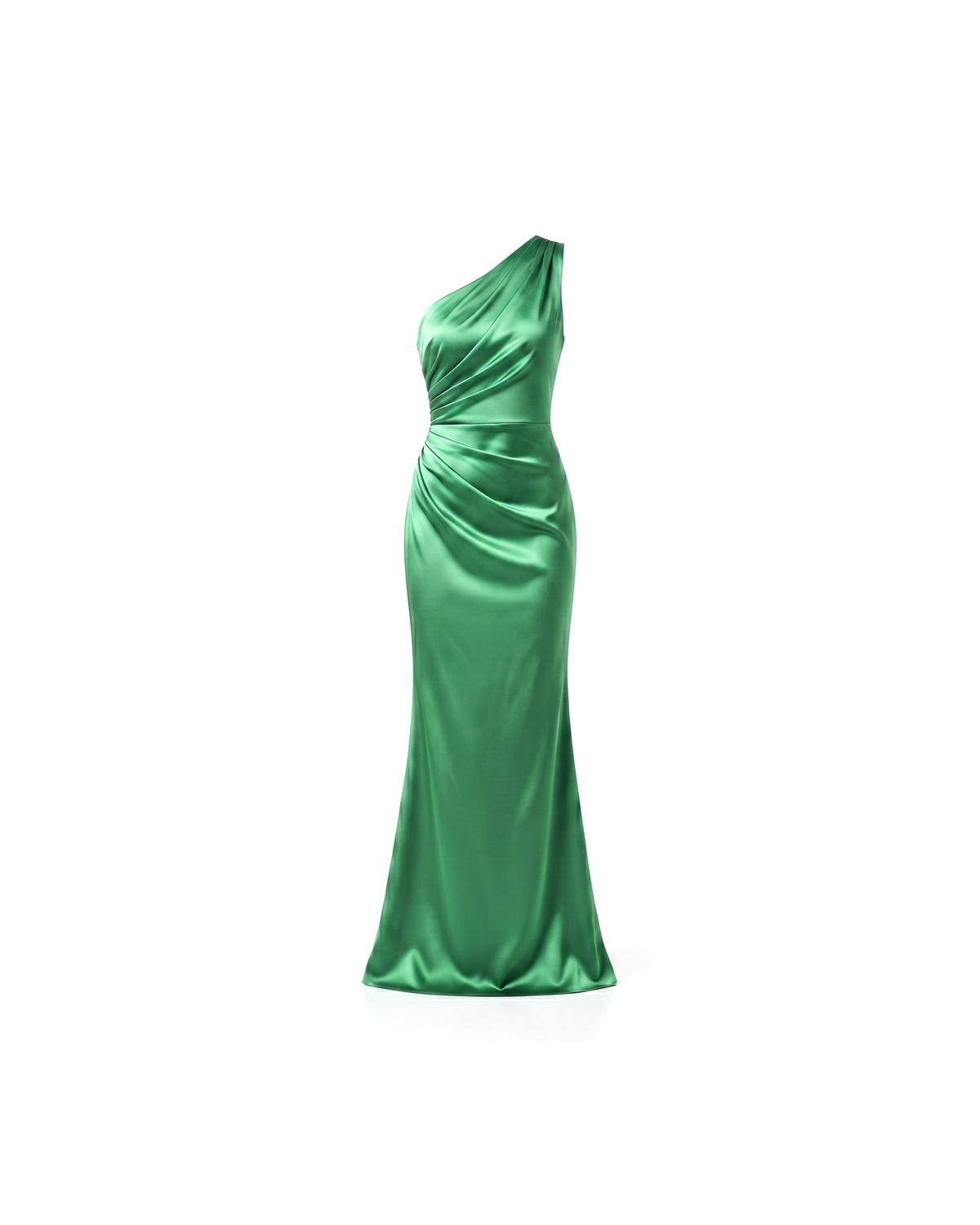 Vestido Gala Un Hombro Esmeralda
