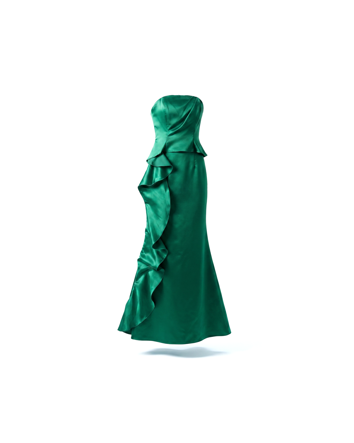Vestido Sirena Volantes Esmeralda