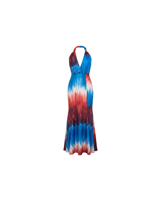 Vestido Largo Halter Estampado