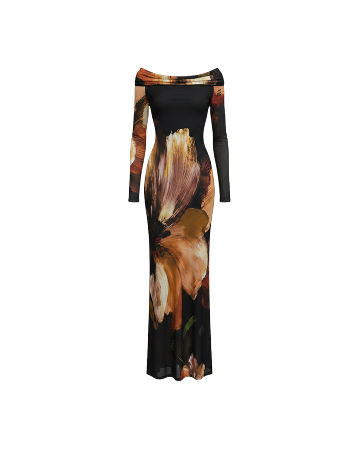 Vestido Floral Manga Larga 